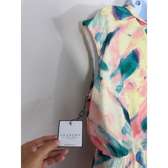 Laundry by Shelli Segal Abstract Watercolor Dress Size 14 - Picture 6 of 7
